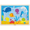 Viga Holzpuzzle, Meerestiere, Größe 30x22,5 cm, 24 Teile, 1 Stück