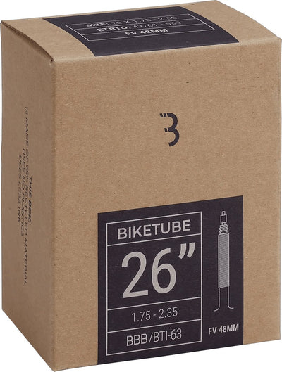 Bbb Cycling Fahrradschlauch – Schlauch Mountainbike 26 Zoll – Presta-Französisches Ventil 48 mm – Passend für Reifengröße: 40 61–559 – Fahrradreifen – BTI-63