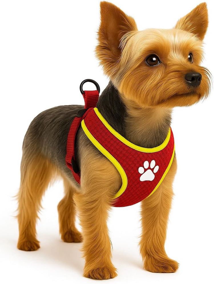 Flamingo-Hundegeschirr – Hundegeschirr – Hundegeschirr gegen Ziehen – Hundegeschirre – Hundegeschirr gegen Ziehen – Step Go Tasha – Rot – Größe XS – A: 45 cm, B: 45–50 cm x 12 mm x 5 mm