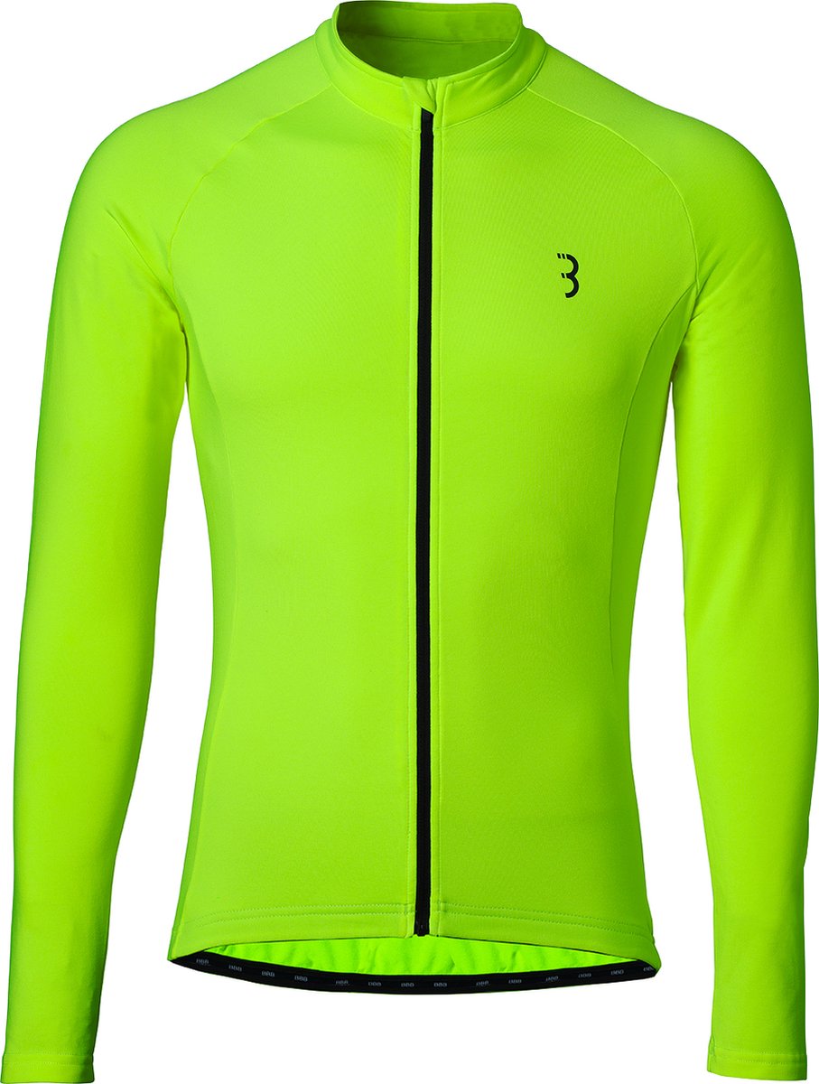 BBB Cycling Transition Langarm-Fahrradshirt Herren und Damen – 10–15 °C – MTB- und Radsport-Shirt mit 3 Rückentaschen – neongelb
