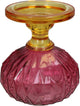 HD Collection Kerzenhalter aus Glas, mehrfarbig, 13,5 x 13,5 x 15 cm