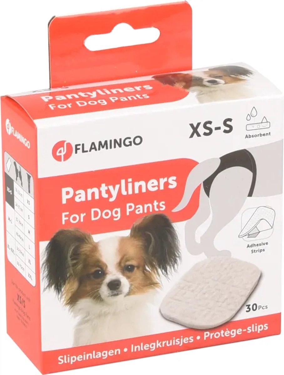 Flamingo Slipeinlage Hund – Hundewärmehose – Tyna White S – 30 Stück – für Inkontinenz bei Hitze