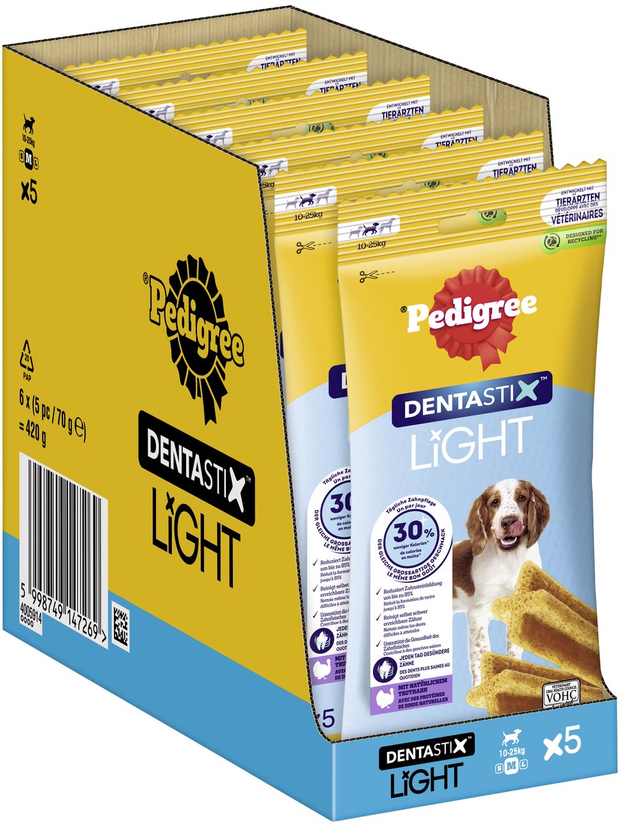 Pedigree Hundesnack Dentastix Light Medium - 30 Stück - Vorteilspack