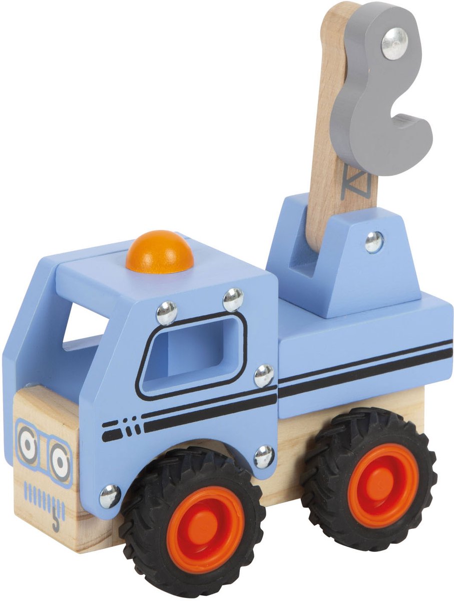 Kleiner Fuß Holzschleppwagen blau