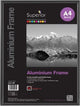 Seco Fotorahmen A4 – 21 x 29,7 cm – schwarz gebürstetes Aluminium – mit Ständer – 11 mm Rahmen – se-ala4-bk