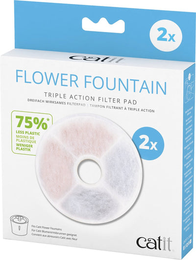 Catit – Trinkbrunnenfilter – Cat – CA Triple Action rahmenlose Kartusche 2 Stück – 14 x 14 x 1,5 cm – 2 Stück