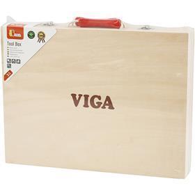 Viga Werkzeugkasten aus Holz, Maße 24x32 cm, 12 Teile 1 Set