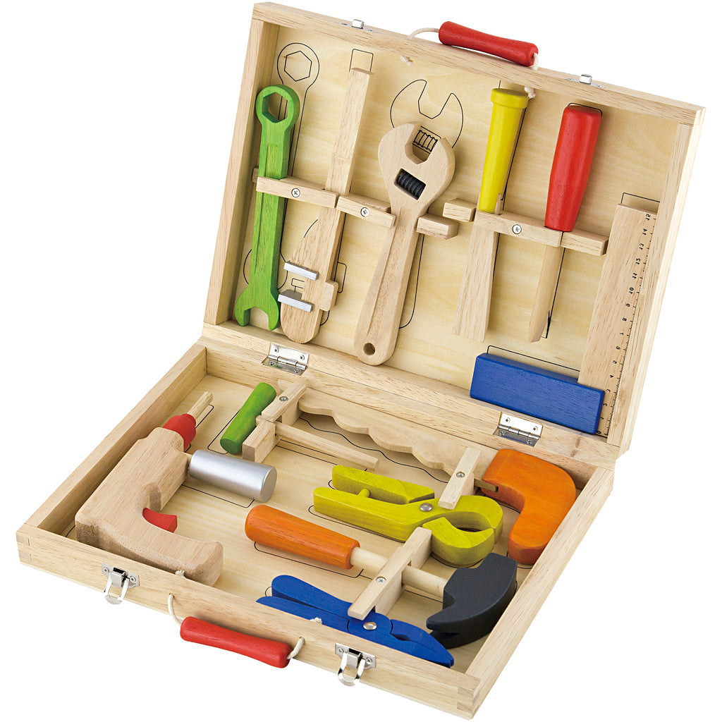 Viga Werkzeugkasten aus Holz, Maße 24x32 cm, 12 Teile 1 Set