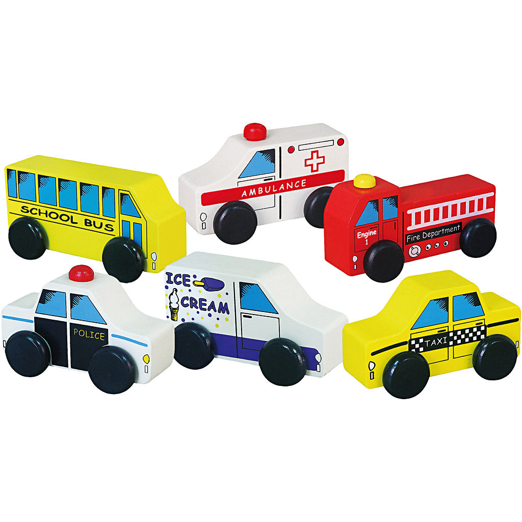 Viga Miniautos, Nutzfahrzeuge, Größe 7-9 cm, 6 Teile 1 Set