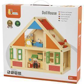 Viga Puppenhaus aus Holz, Maße 43x40x27 cm, 1 Stück