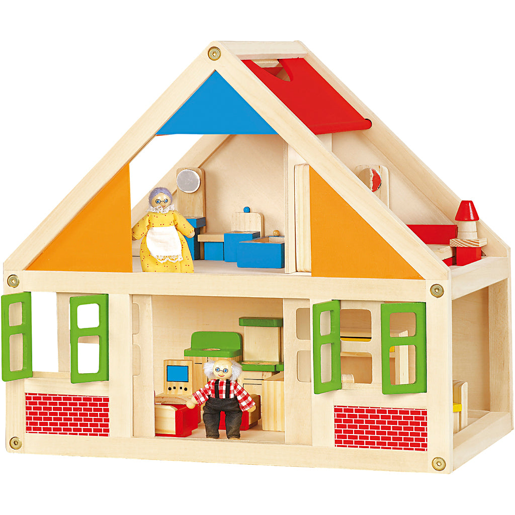 Viga Puppenhaus aus Holz, Maße 43x40x27 cm, 1 Stück