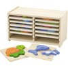 Viga Puzzleständer mit 12 Puzzles, H: 17,5 cm, L: 31,5, B: 16 cm, 2 Teile, 12 Teile 1 Set