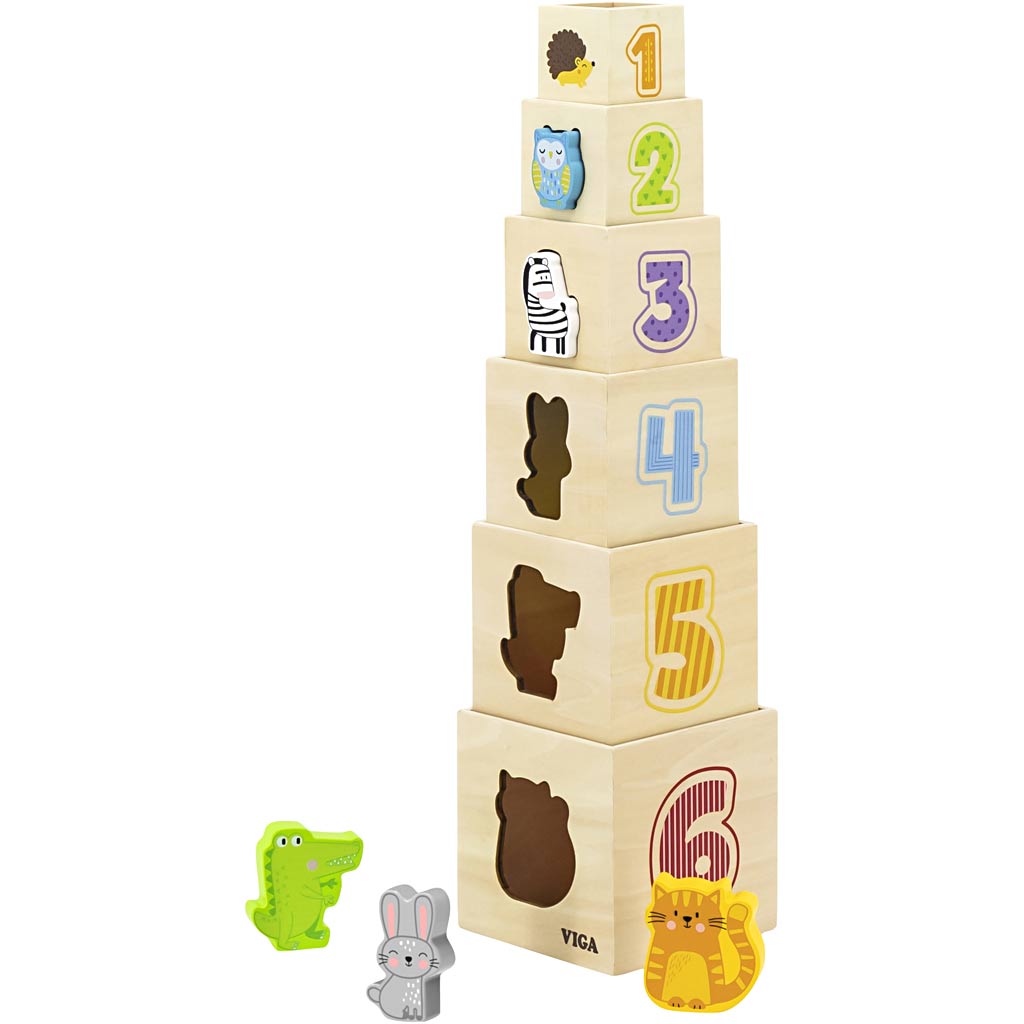 Viga-Bausteine, H: 51 cm, L: 12 cm, B: 12 cm, 6 Stück 1 Box