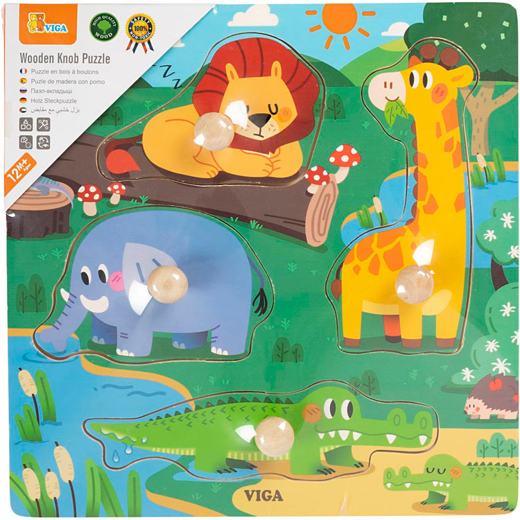 Viga-Puzzle mit Knöpfen, H: 26 mm, L: 22 cm, B: 22 cm, 1 Stück