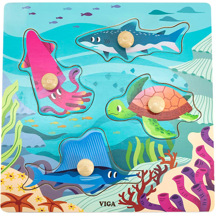 Viga-Puzzle mit Knöpfen, H: 26 mm, L: 22 cm, B: 22 cm, 1 Stück