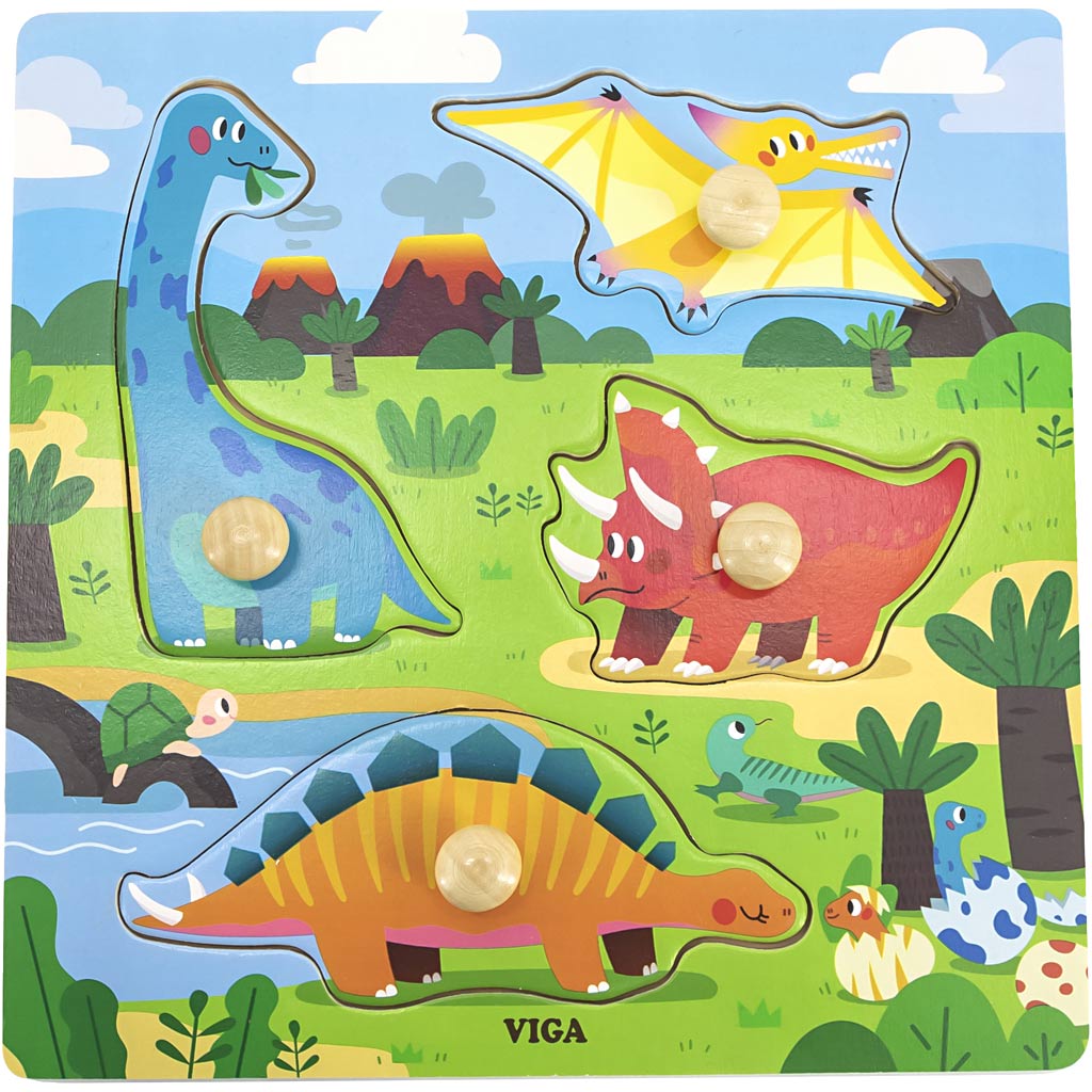 Viga-Puzzle mit Knöpfen, H: 26 mm, L: 22 cm, B: 22 cm, 1 Stück