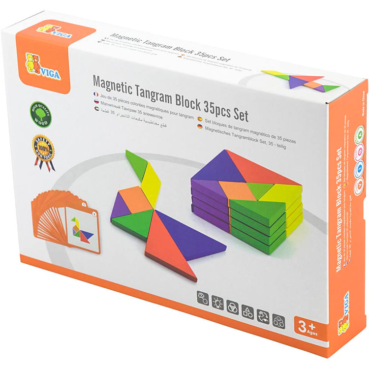 Viga magnetisches Tangram, H: 1 cm, L: 10 cm, B: 10 cm, 35 Teile 1 Box