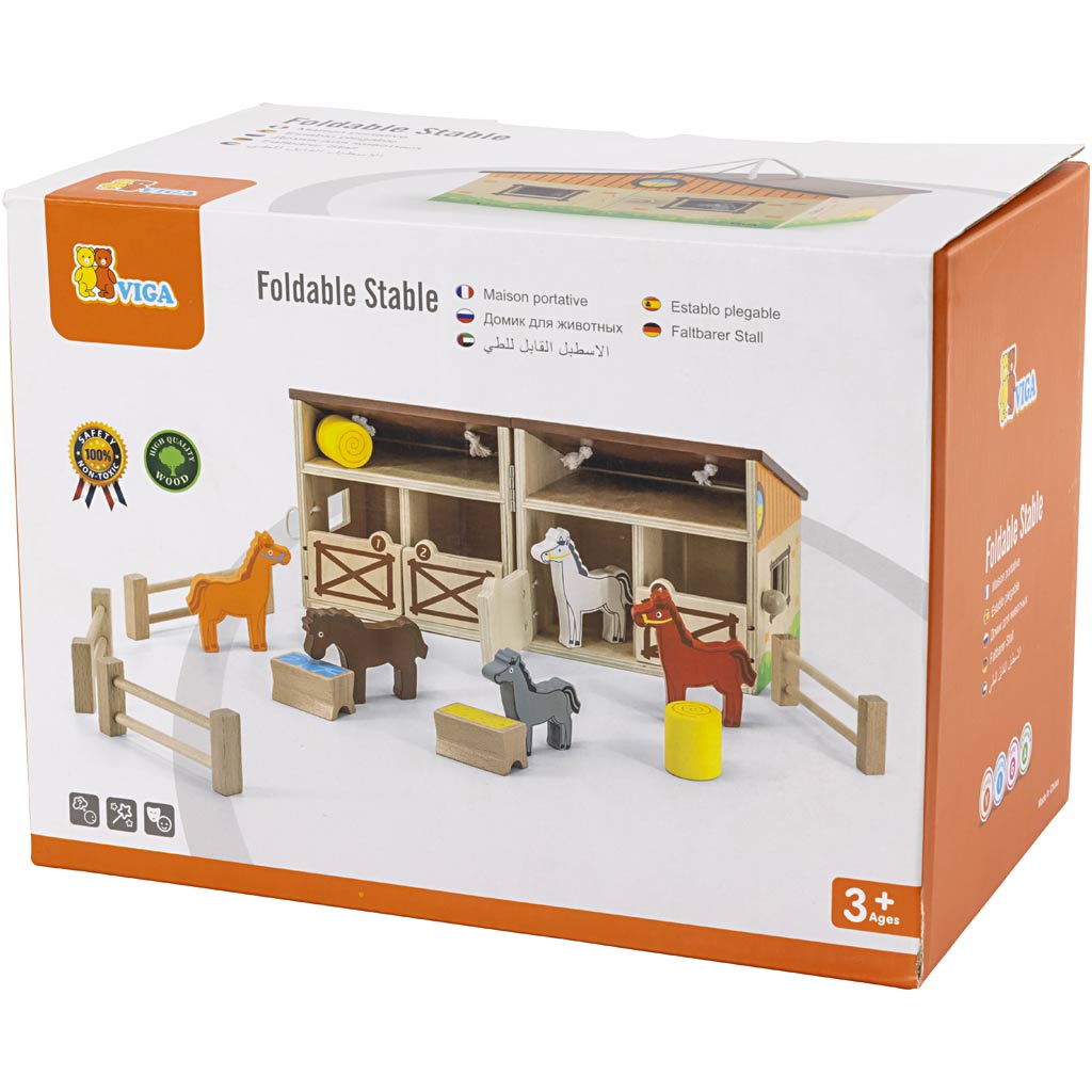 Viga Spielzeugpferdestall, Maße 24,5x16,5x15 cm, 1 Karton