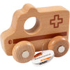 Viga Holzauto, Krankenwagen, H: 4,2 cm, L: 9 cm, B: 7,5 cm, 1 Stück