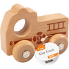 Viga Holzauto, Feuerwehrauto, H: 4,3 cm, L: 9 cm, B: 7,5 cm, 1 Stück
