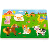 Viga Holzpuzzle mit Sound, Bauernhoftiere, Maße 33x22,5x3 cm, 1 Stück