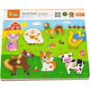 Viga Holzpuzzle mit Sound, Bauernhoftiere, Maße 33x22,5x3 cm, 1 Stück