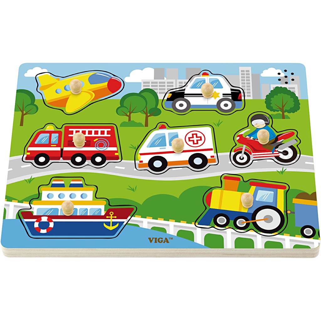 Viga Holzpuzzle mit Sound, Transport, Maße 33x22,5x3 cm, 1 Stück