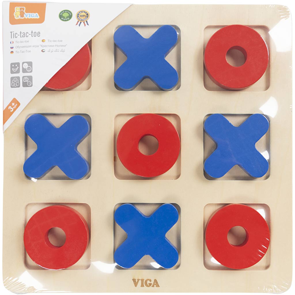 Viga Tic-Tac-Toe, H: 0,9 cm, L: 22, B: 22 cm, 1 Stück