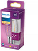 Philips LED-Lampe – Kerzenlampe mit E14-Fassung – warmweißes Licht: 2700 K – 25 W – klares geripptes Glas