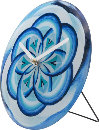 Nextime Cosmo Blue Tisch – Tischwanduhr – 20 cm – gehärtetes Glas – hellblau – geräuschlos