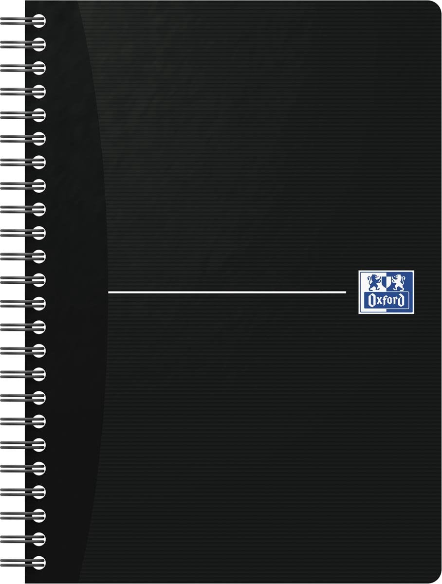 Oxford Smart Black Spiralblock – A5 – liniert – Softcover – 90 Blatt
