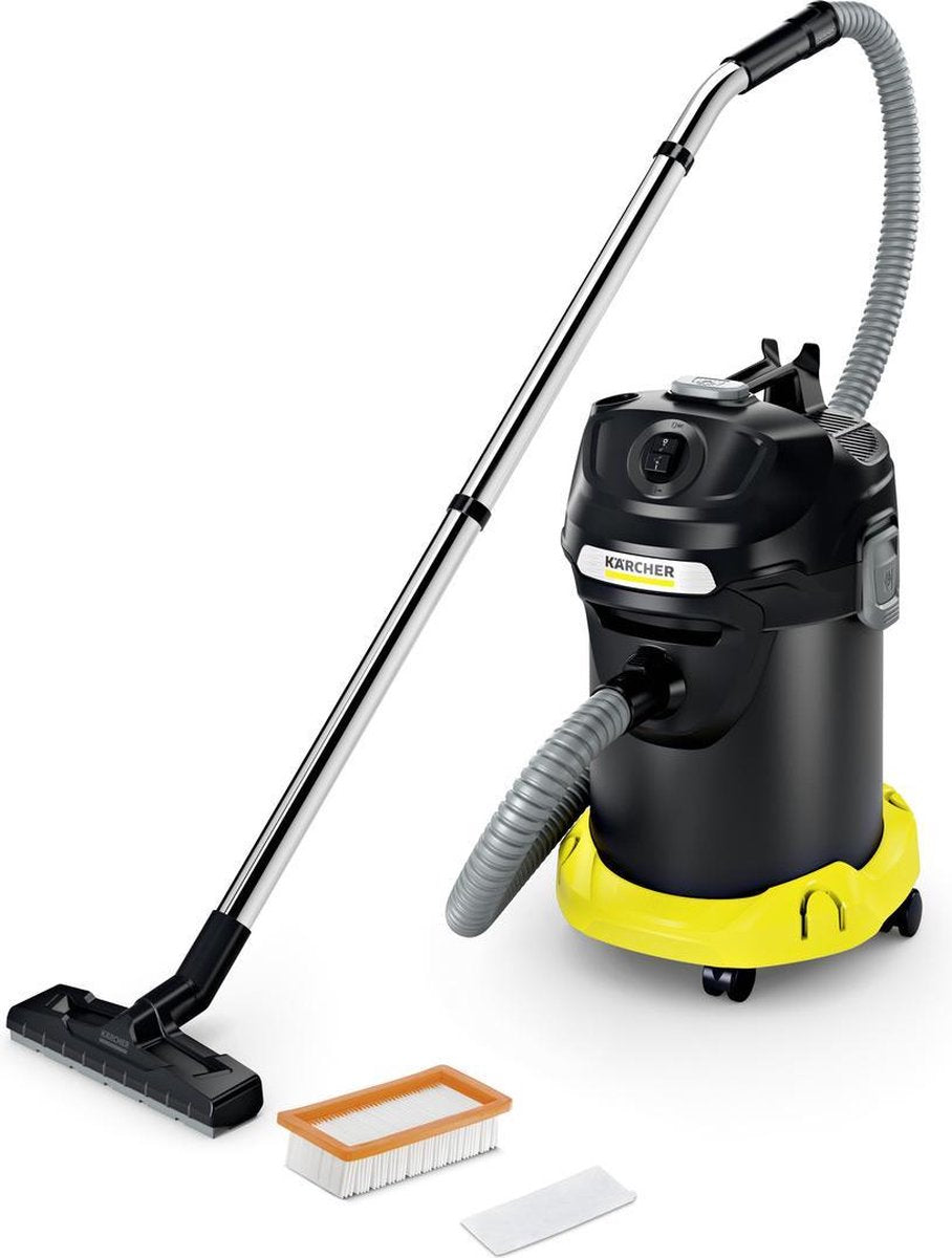 Kärcher ad 4 Asche- und Trockensauger – 600 W – 17 Liter – schwer entflammbar – Reboost-Filterreinigung – wendig mit Rädern