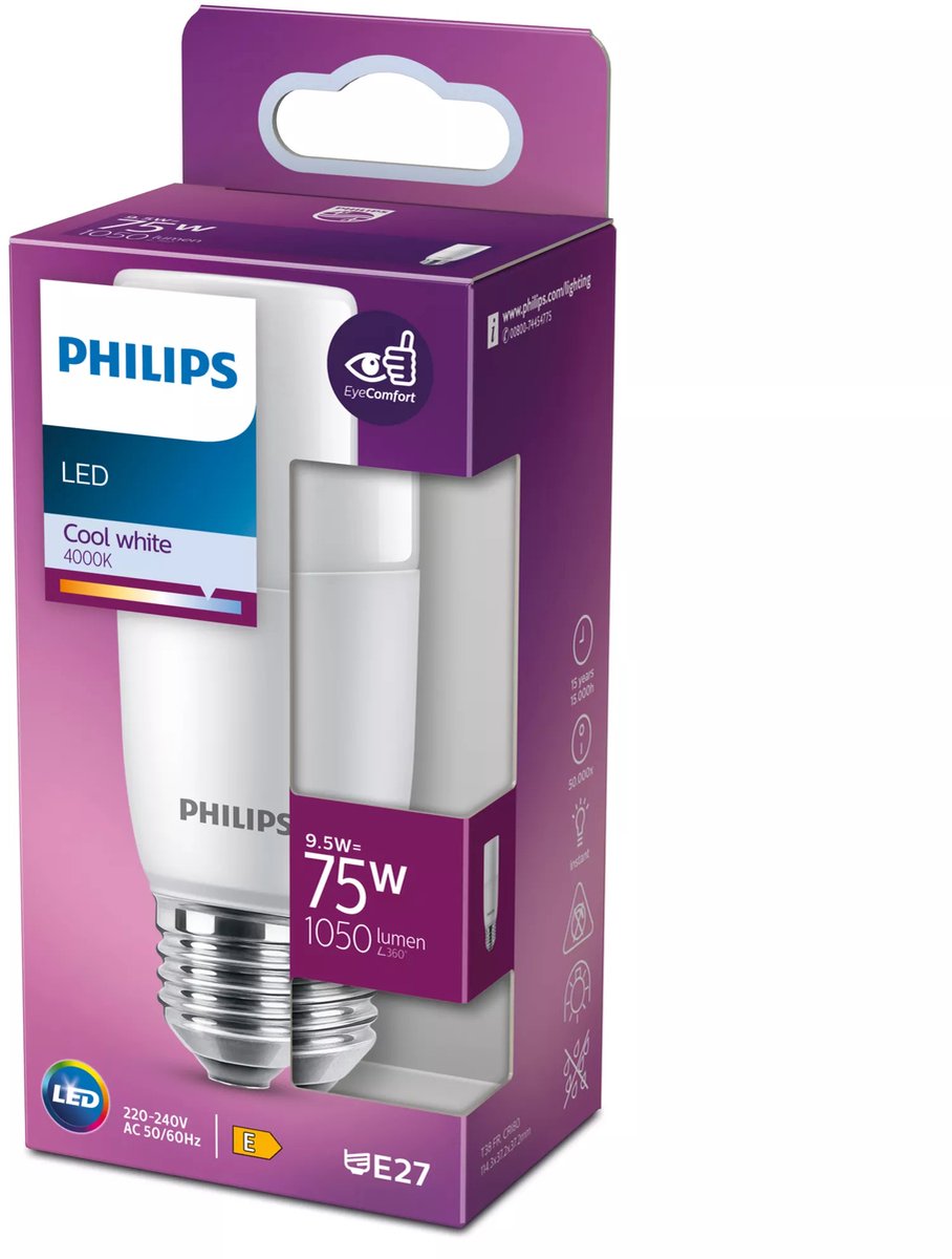 Philips LED-Leiste matt – 75 W – E27 – kaltweißes Licht