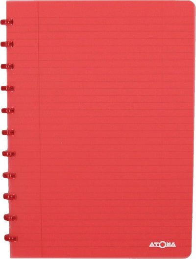 Atoma trendiges Notizbuch – A4 – 144 Seiten – liniert – transparentes Rot – 1 Stück