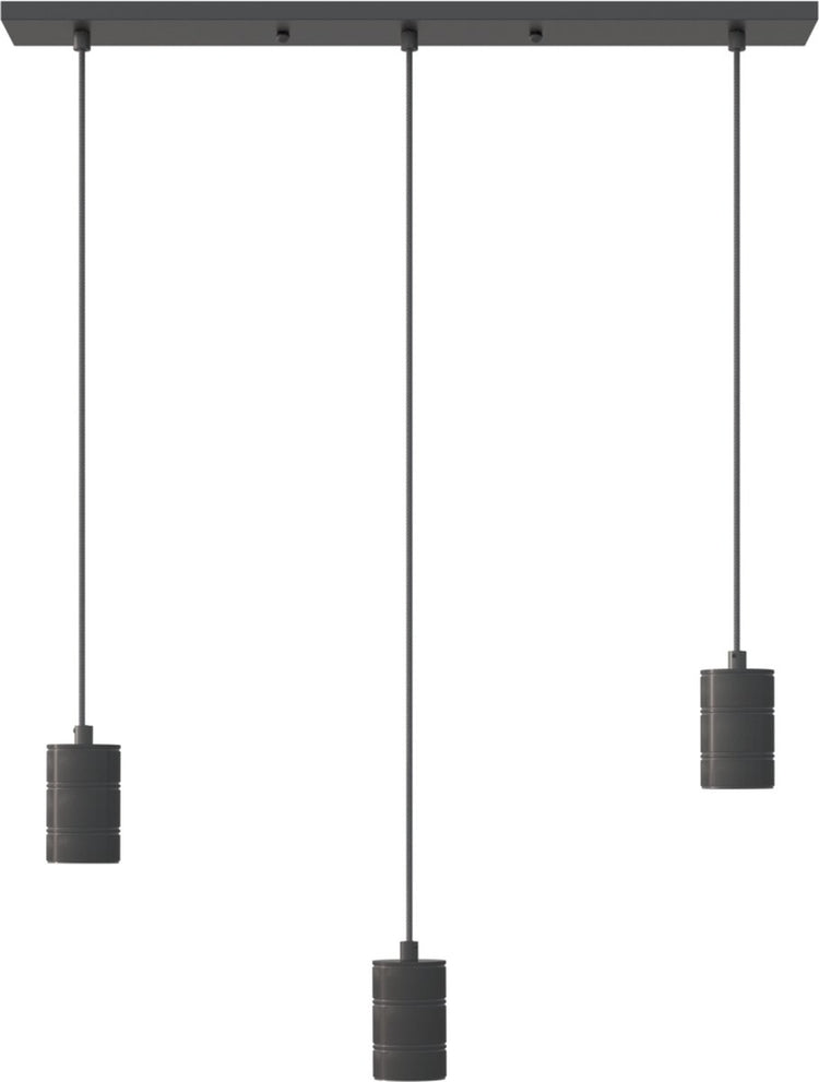 Calex Retro-Deckenleuchte – 3x E27 – Industrie-Hängelampe – 10 x 70 cm Pendelleuchte – Schwarz
