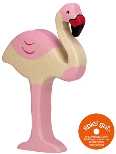 Holztiger Wildnis - Flamingo - 8x2x12cm - Holzfigur - handgefertigt
