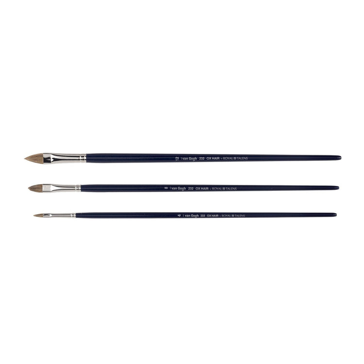Van Gogh • Pinsel für Öl- und Acrylfarbe, 3-teiliges Set, Serie 232 Nr. 4-8-12