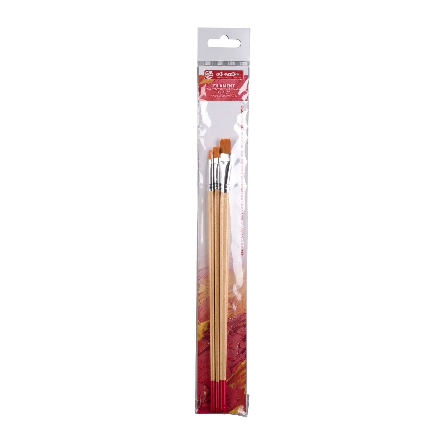 Talens Art Creation • Öl-Acryl-Pinsel-Set, Polyester, flach, 3-tlg