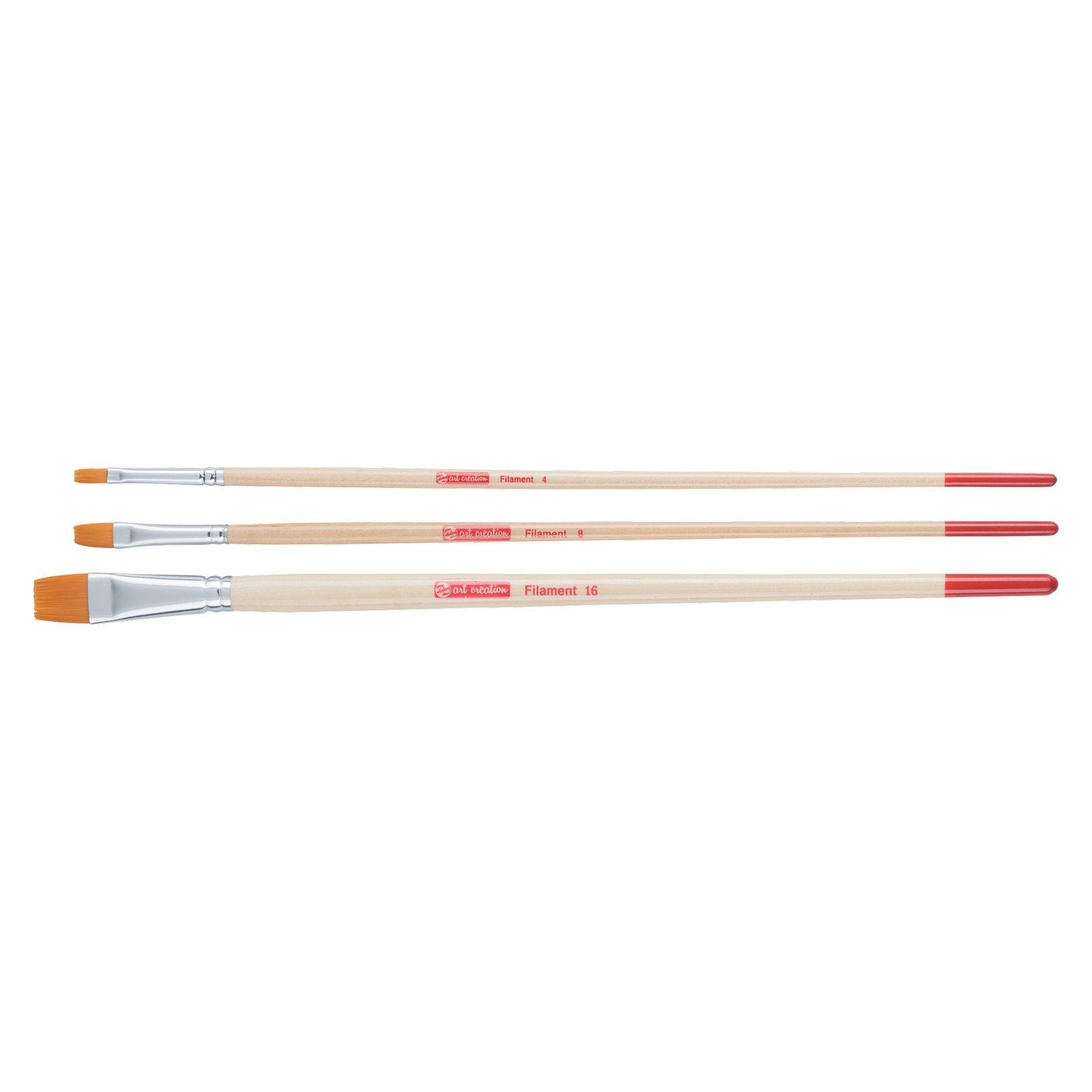 Talens Art Creation • Öl-Acryl-Pinsel-Set, Polyester, flach, 3-tlg
