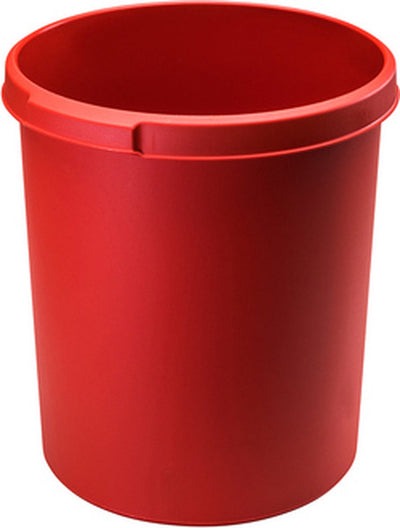 Han Papierkorb - klassisch - 30 Liter - rot - hochwertiger Kunststoff - ha-1834-17