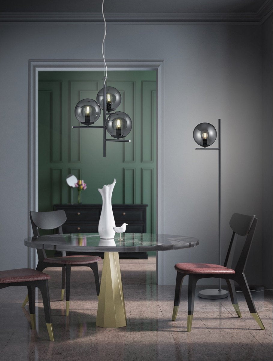 Trio pure - Hängelampe - Anthrazit - exkl. 3x e14 28w