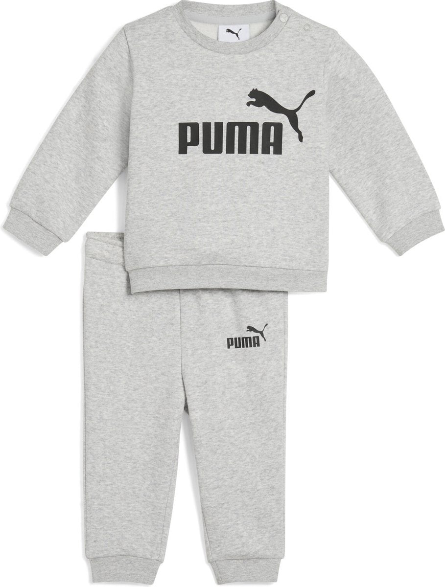 Puma Minicats ESS Crew Set FL INF Unisex-Trainingsanzug – Hellgrau Heather