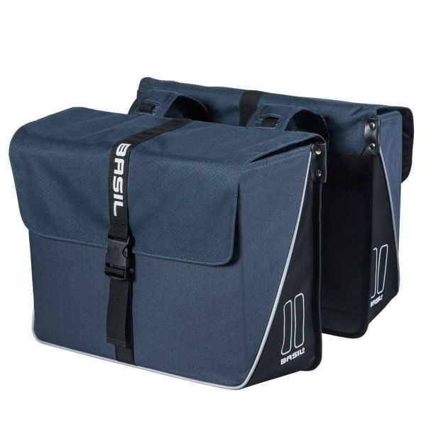 Basil Forte doppelte Fahrradtasche, wasserabweisend, navy blau schwarz, 35L