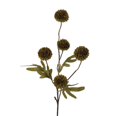 Roberts Collection Kunstblumen-Pompom-Zweig, 52 cm, dunkelgrün