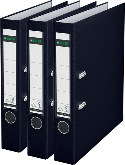 Leitz 180° Ordner PP A4 – Rückenbreite 50 mm – Vorteilspack (3 Stück) – Schwarz