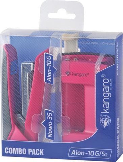 Kombipaket Kangaro Locher + Hefter – Rosa – K-7203906
