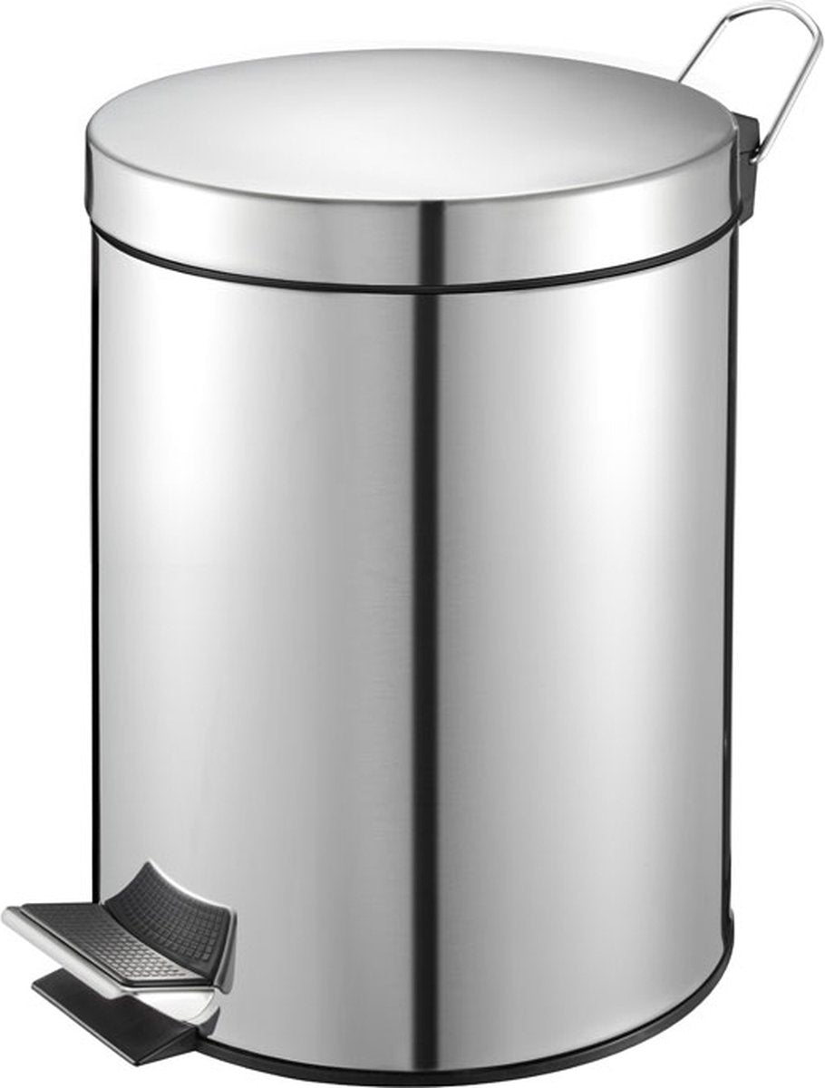 V-Teil - Treteimer 5 Liter - Edelstahl - Edelstahl - Abfalleimer