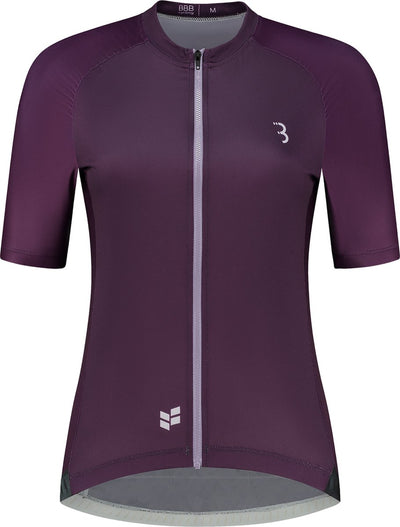 BBB Cycling Donnafit R – nachhaltiges Radsportshirt Damen Kurzarm – 15–25 °C – atmungsaktives MTB- und Radsportshirt – 3 Rückentaschen – Lila