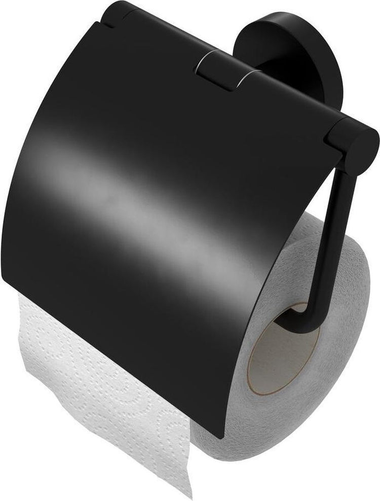 Geesa Nemox Toilettenpapierhalter mit Klappe – Schwarz