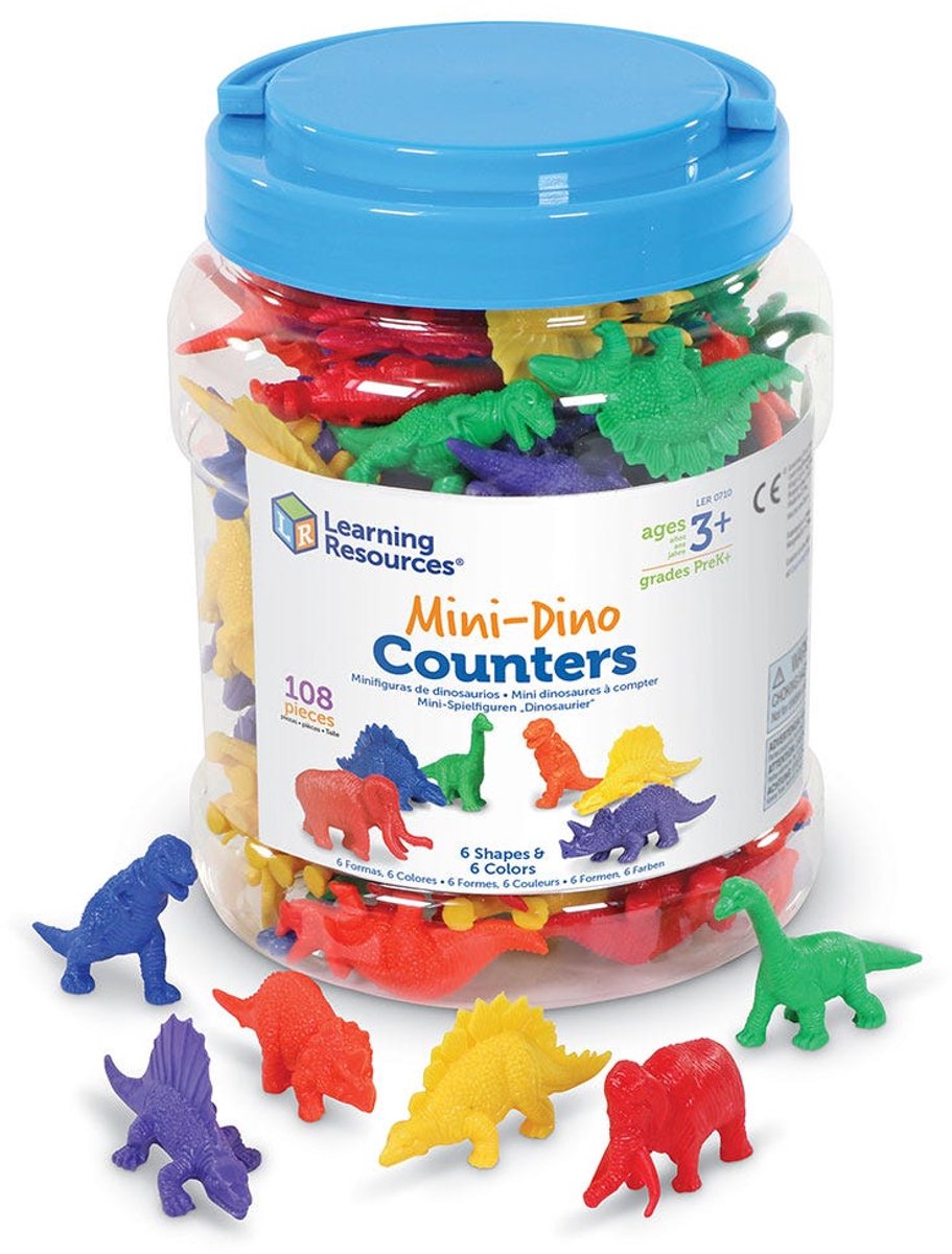 Lernressourcen Mini-Dino-Zähler (108er-Set) – 1+